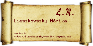 Lieszkovszky Mónika névjegykártya